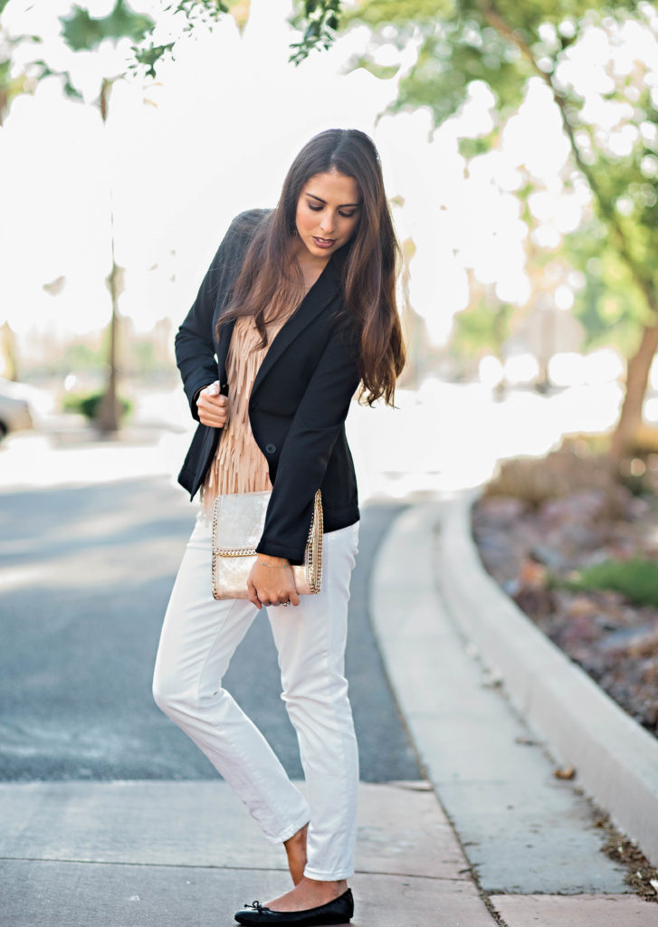 outfit with white jeans